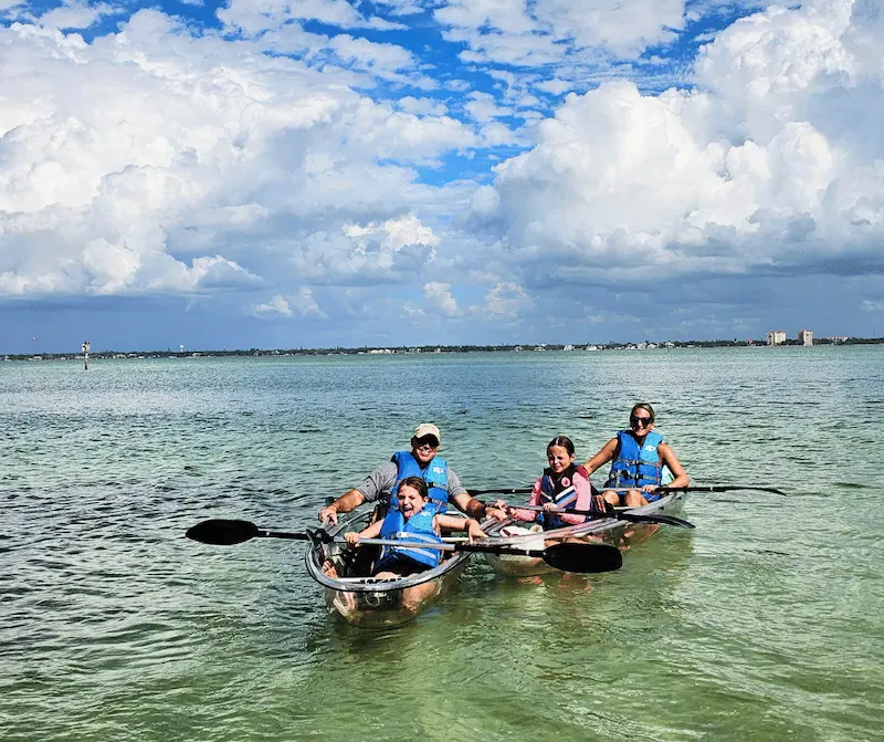 Clear kayak beach hopping adventure Sarasota