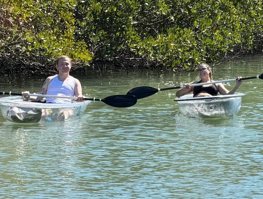 Self-guided clear kayak rental at Clam Bayou Nature Park St Petersburg