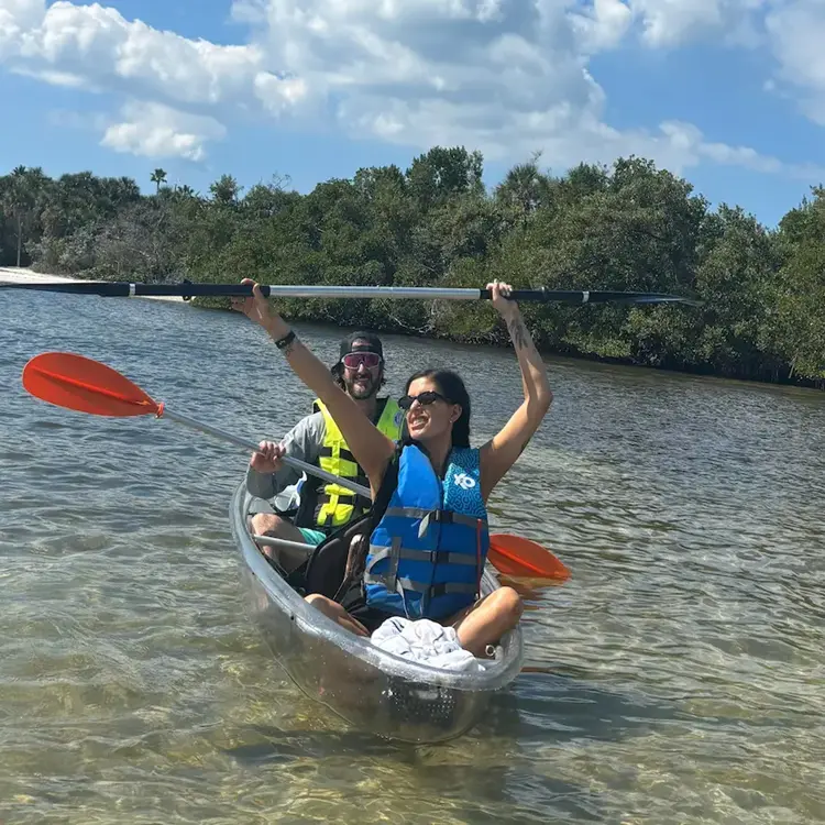 2-hour clear kayak tours in St Pete Florida at Clam Bayou